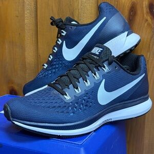 NIKE  Zoom Team Pegasus 34 Running Shoe  Navy Blue/White - Women Sz 5.5 NWOB